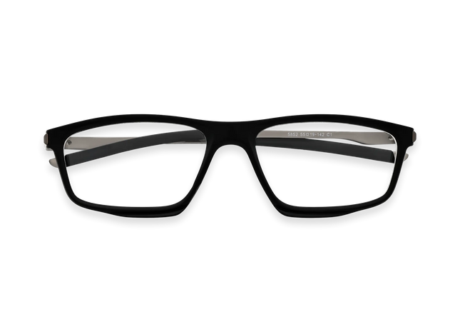 Eydology Holly Black Square Unisex Glasses 1