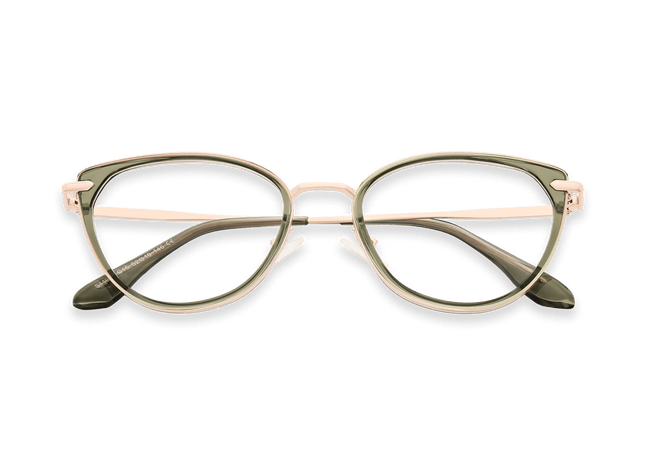 Eydology Irene Grass Green/Gold Glasses 1