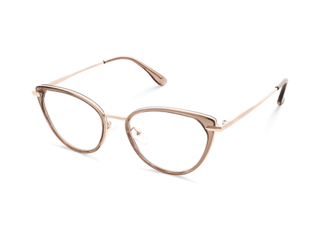 Eydology Irene Transparent Light Brown/Rose Gold Glasses 3