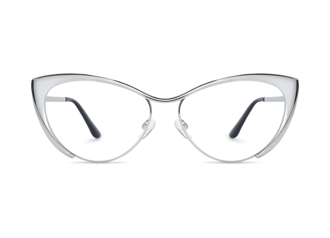 Eydology Jamie Silver Cat Eye Glasses 1