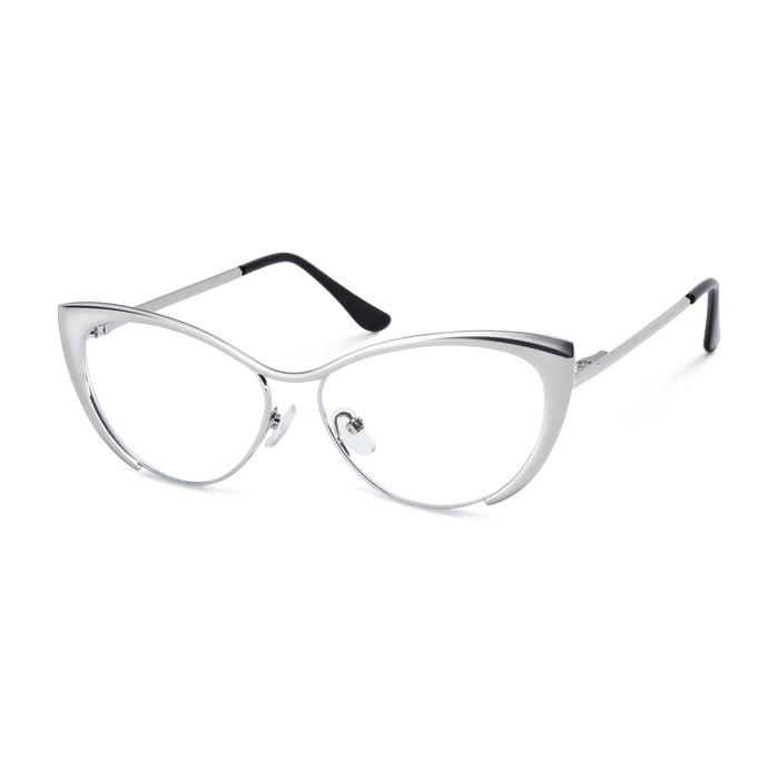 Eydology Jamie Silver Cat Eye Glasses 2