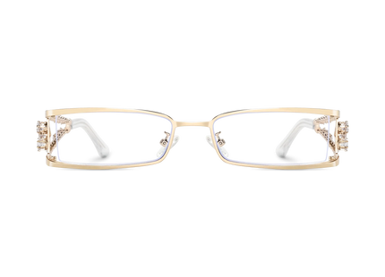 Eydology Jasmine Gold Rectangle Eyeglasses 1