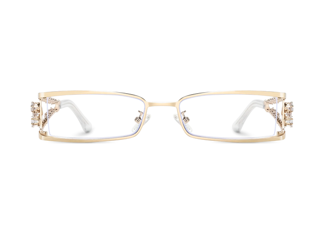 Eydology Jasmine Gold Rectangle Eyeglasses 1