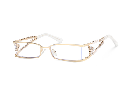 Eydology Jasmine Gold Rectangle Eyeglasses 2