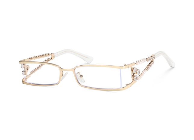 Eydology Jasmine Gold Rectangle Eyeglasses 2