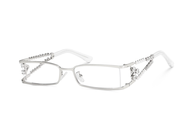 Eydology Jasmine Silver Rectangle Eyeglasses 2