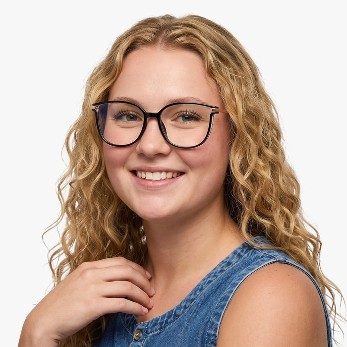 Eydology Jemma Black/Rose Gold Glasses 3