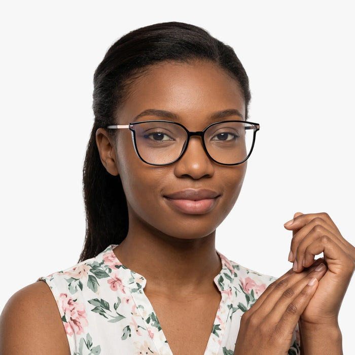 Eydology Jemma Black/Rose Gold Glasses 4