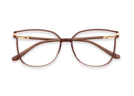 Eydology Jemma Clear Brown Pink/Gold Glasses 1