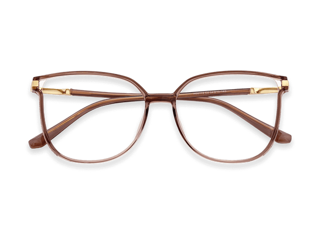 Eydology Jemma Clear Brown Pink/Gold Glasses 1