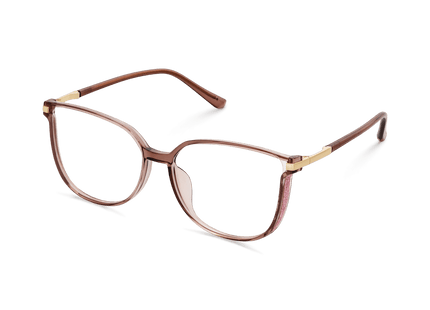 Eydology Jemma Clear Brown Pink/Gold Glasses 3