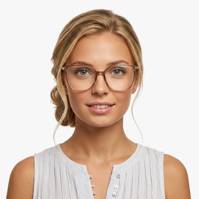 Eydology Jemma Clear Brown Pink/Gold Glasses 4