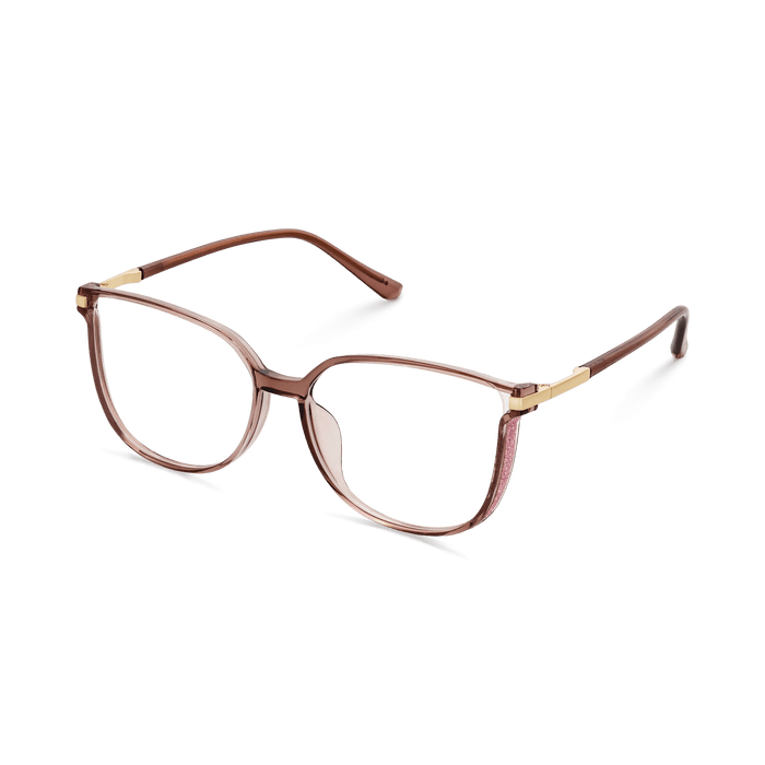 Eydology Jemma Clear Brown Pink/Gold Glasses 5