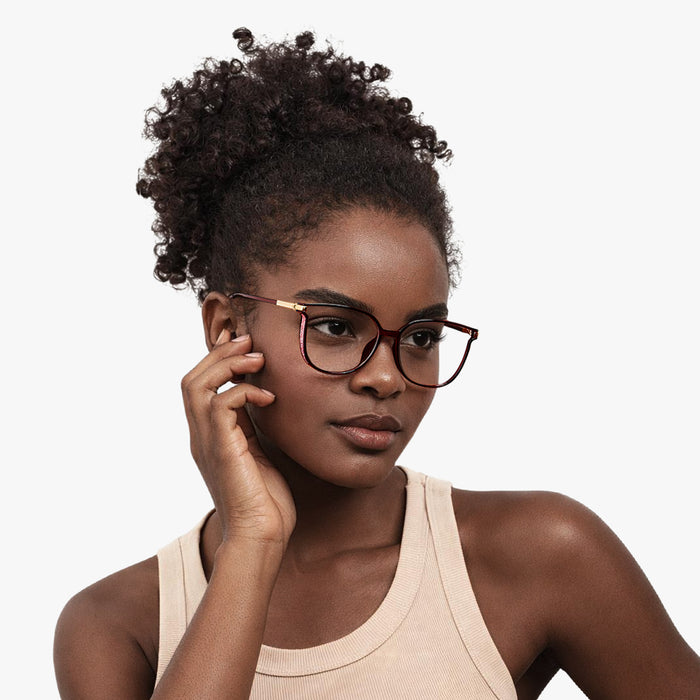 Eydology Jemma Clear Wine Red/Rose Gold Glasses 3