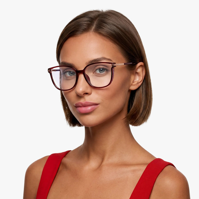 Eydology Jemma Clear Wine Red/Rose Gold Glasses 4