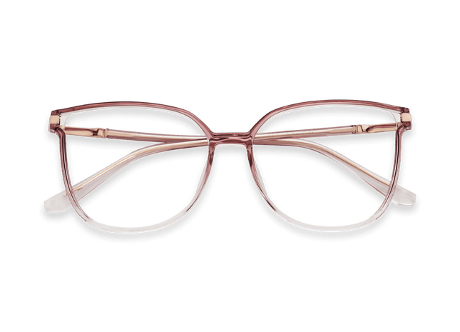 Eydology Jemma Gradient Clear Light Pink/Rose Gold Glasses 1