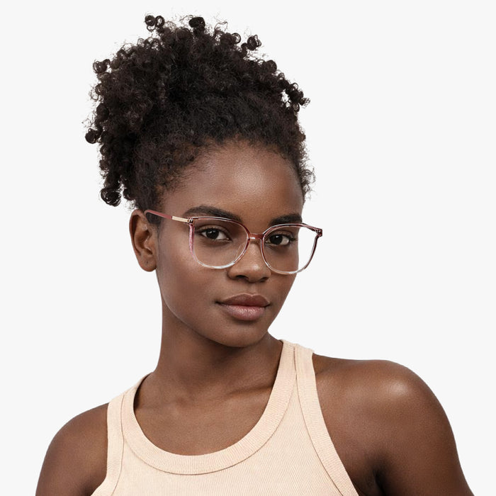 Eydology Jemma Gradient Clear Light Pink/Rose Gold Glasses 3
