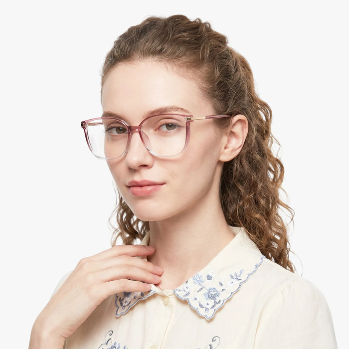 Eydology Jemma Gradient Clear Light Pink/Rose Gold Glasses 4
