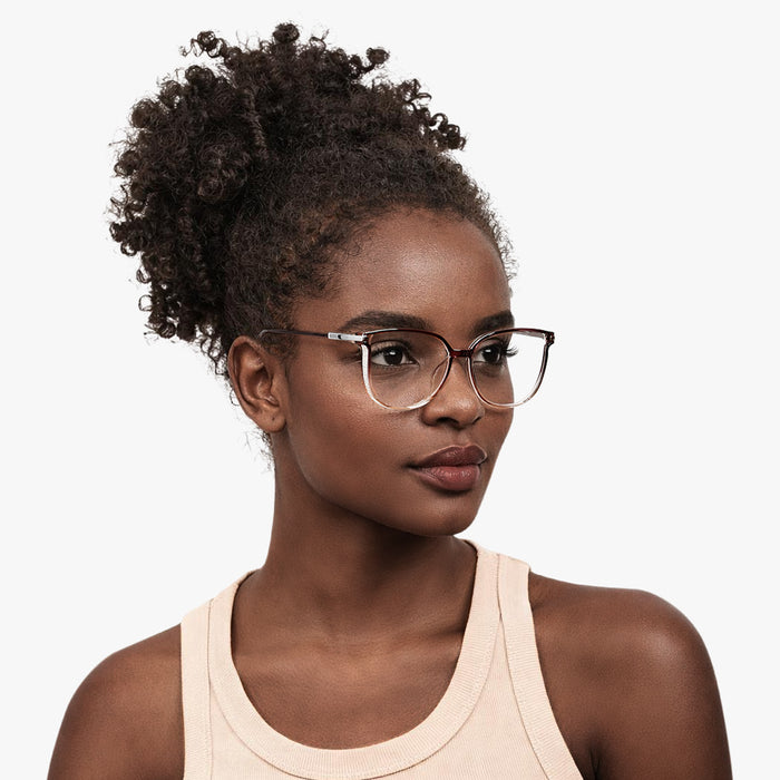 Eydology Jemma Gradient Clear Purple Grey/Silver Glasses 3