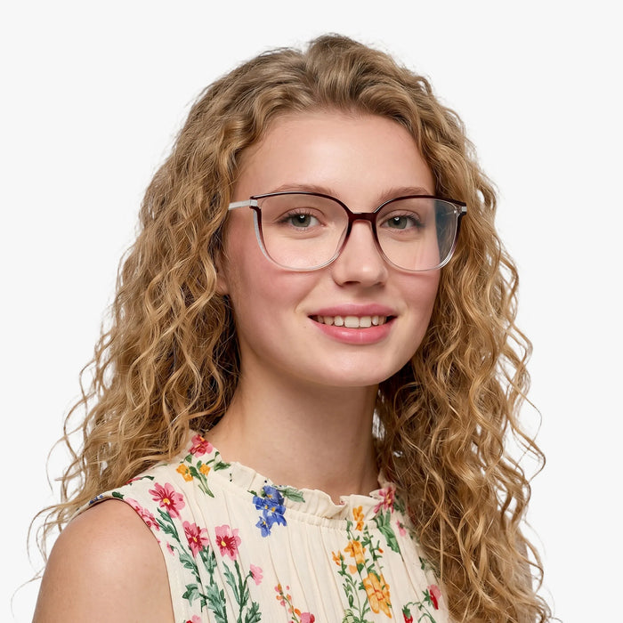 Eydology Jemma Gradient Clear Purple Grey/Silver Glasses 4