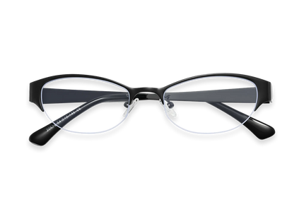Eydology Joanna Black Half-Rim Glasses 1