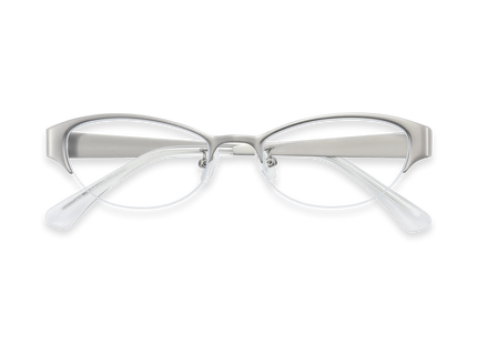 Eydology Joanna Silver Half-Rim Glasses 1