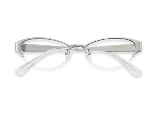 Eydology Joanna Silver Half-Rim Glasses 1