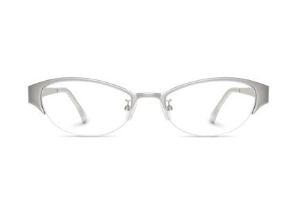 Eydology Joanna Silver Half-Rim Glasses 2