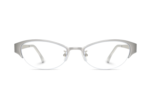 Eydology Joanna Silver Half-Rim Glasses 2