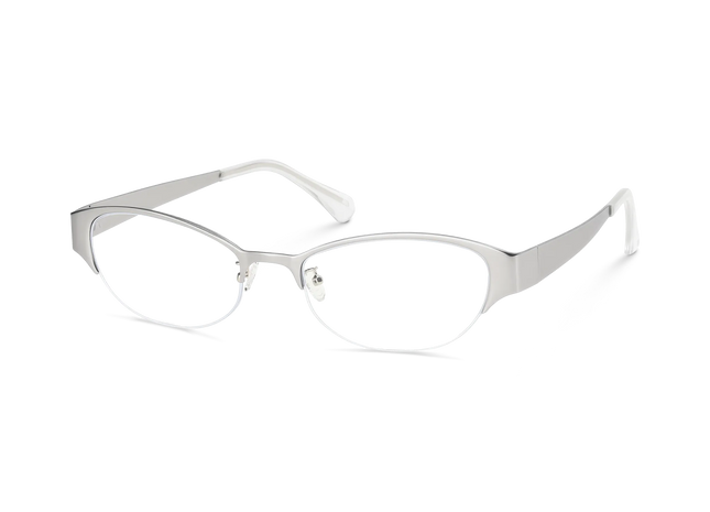 Eydology Joanna Silver Half-Rim Glasses 3