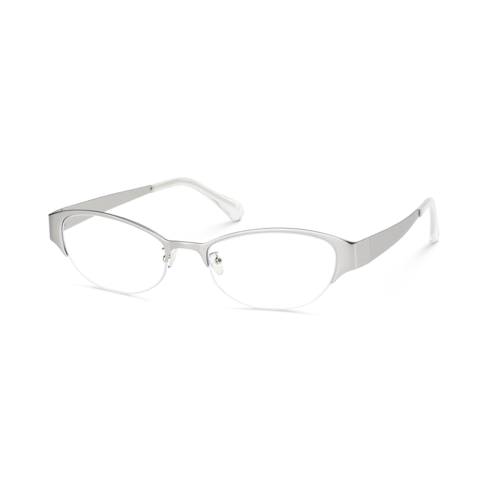 Eydology Joanna Silver Half-Rim Glasses 3