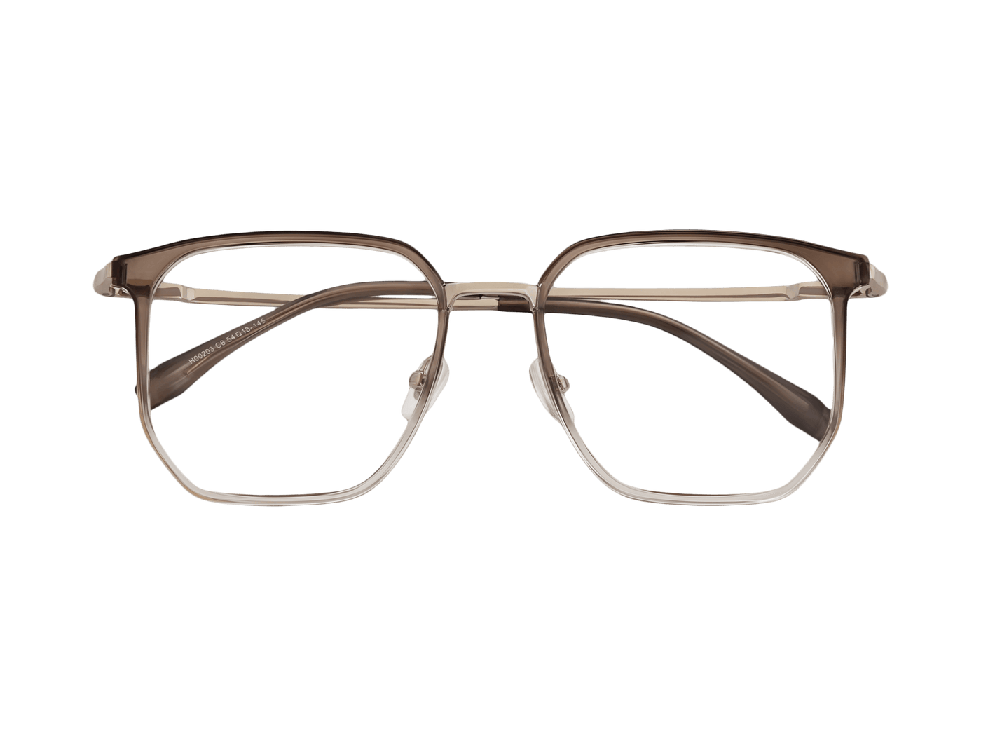 Jose Crystal Gradient Brown Gold Square Eyeglasses | EYDOLOGY – Eydology