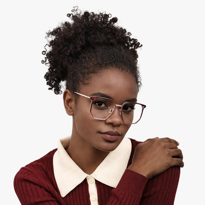 Eydology Jose Crystal Purple Red/Rose Gold Glasses 3
