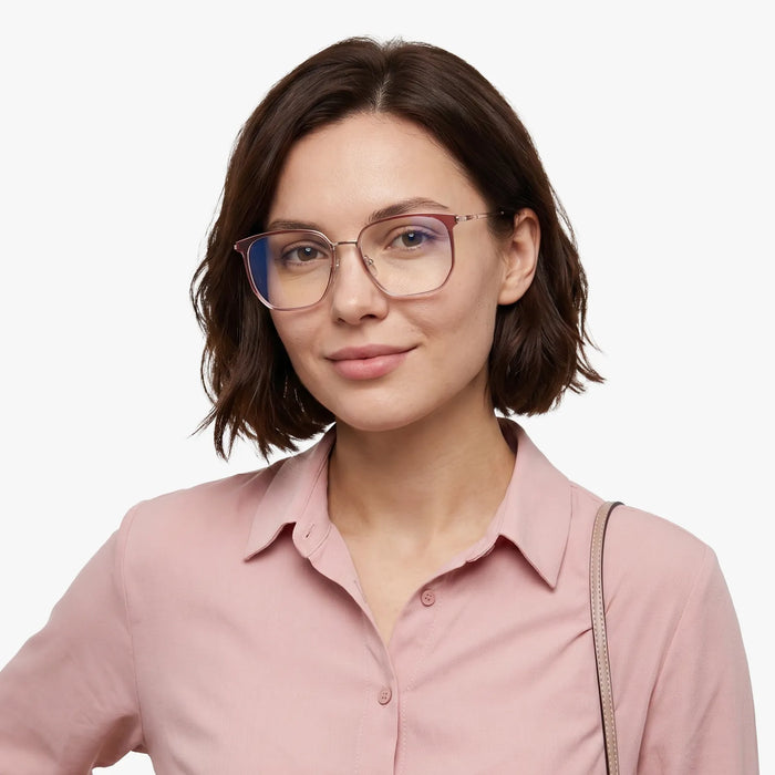 Eydology Jose Crystal Purple Red/Rose Gold Glasses 4