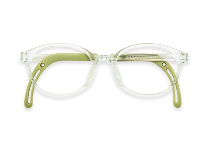 Eydology Jubilee Transparent Light Green Round Kids Glasses 1