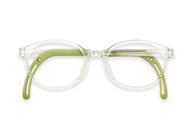 Eydology Jubilee Transparent Light Green Round Kids Glasses 1