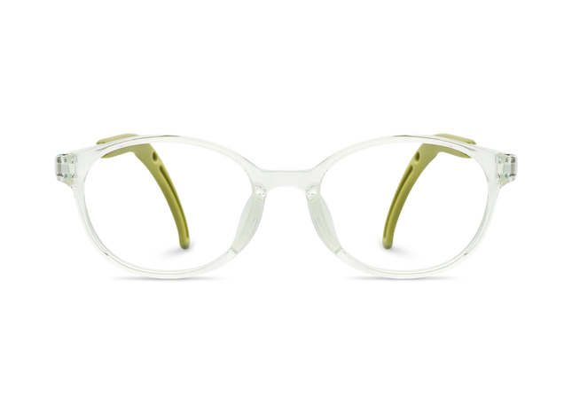 Eydology Jubilee Transparent Light Green Round Kids Glasses 2