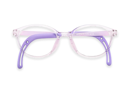 Eydology Jubilee Transparent Purple Round Kids Glasses 1