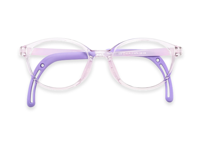 Eydology Jubilee Transparent Purple Round Kids Glasses 1