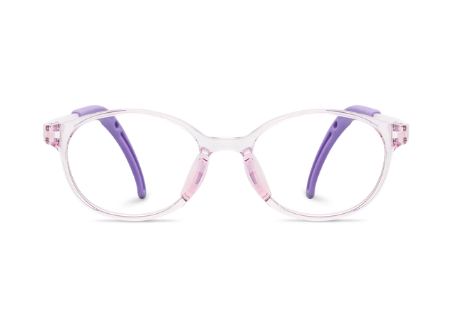 Eydology Jubilee Transparent Purple Round Kids Glasses 2