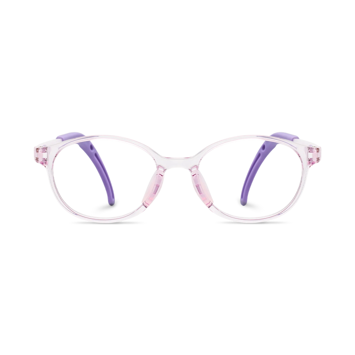 Eydology Jubilee Transparent Purple Round Kids Glasses 2