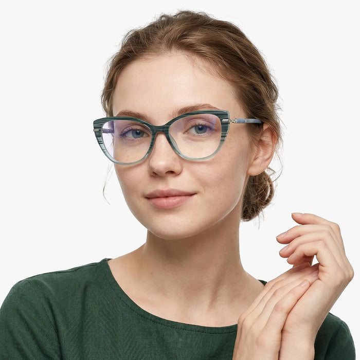 Eydology Juliet Blue Stripe Glasses 3