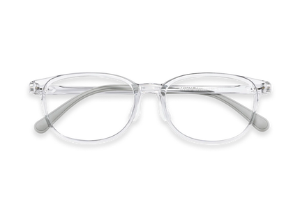 Eydology Kailynn Light Grey Square Kids Glasses 1