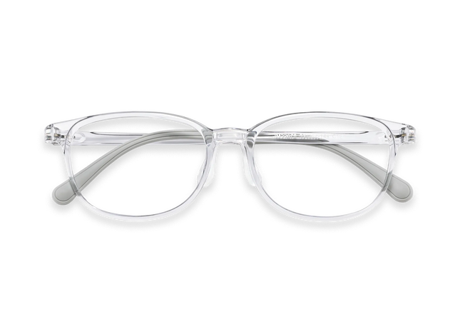 Eydology Kailynn Light Grey Square Kids Glasses 1