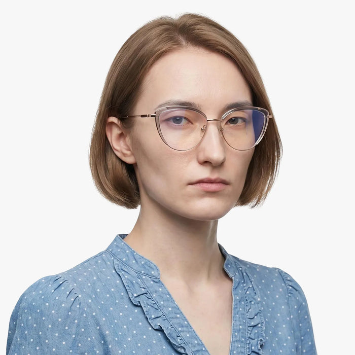 Eydology Kairi Transparent Grey/Rose Gold Glasses 4