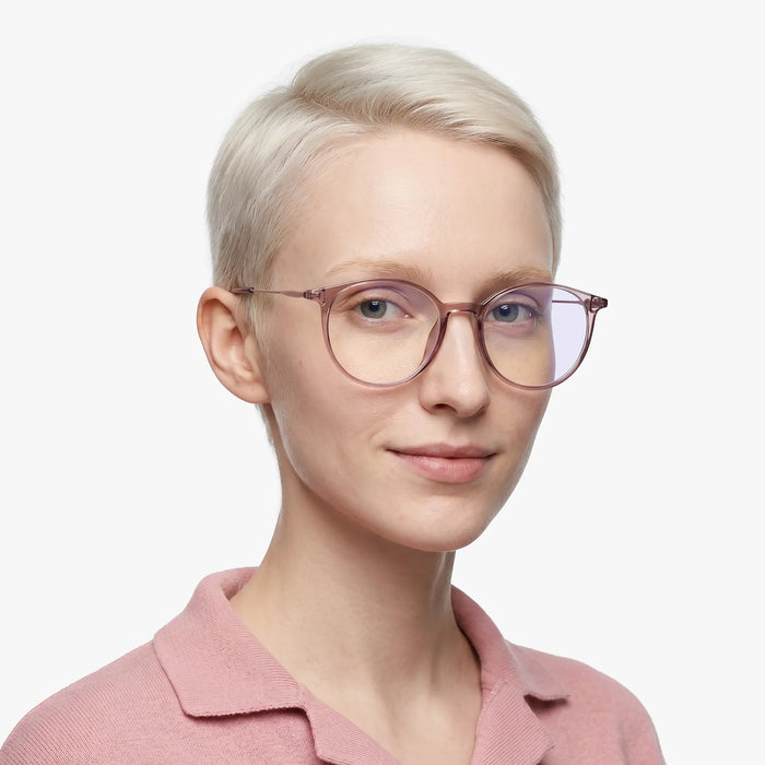Eydology Kashton Clear Grey Pink/Rose Gold Glasses 3