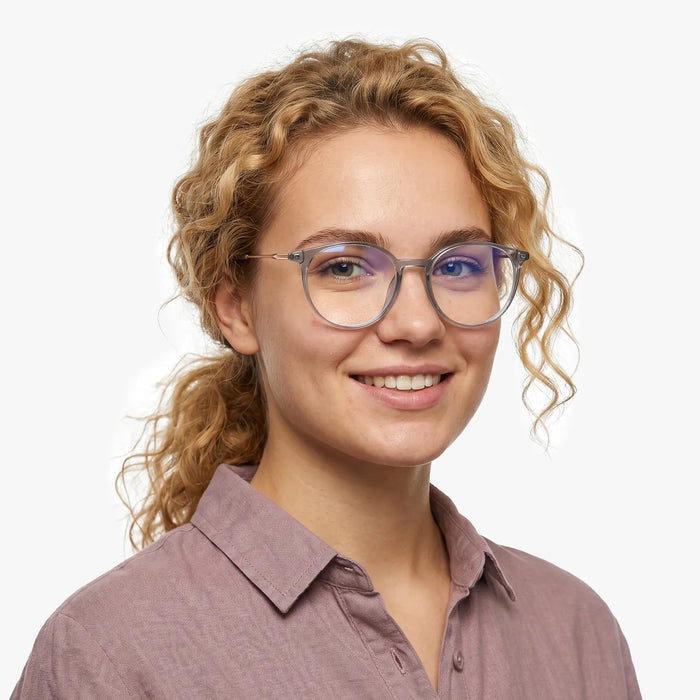 Eydology Kashton Clear Grey Purple/Rose Gold Glasses 3