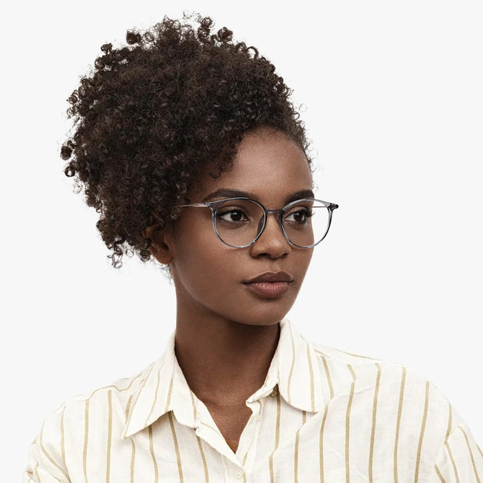 Eydology Kashton Clear Grey Purple/Rose Gold Glasses 4