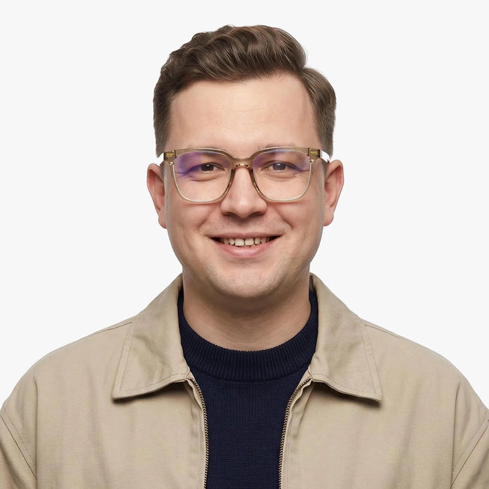 Eydology Kayson Crystal Light Brown Glasses-Male Model