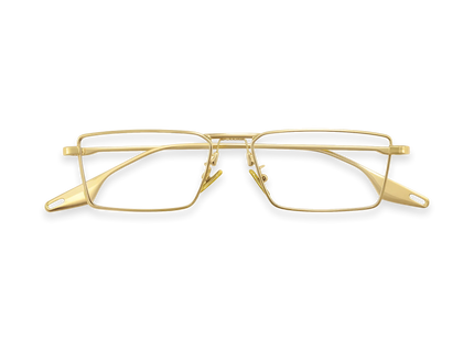 Eydology Kiara Gold Rectangle Eyeglasses 1